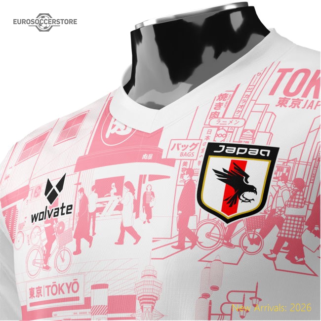 Japan Tokyo Heritage Football Jersey Red (Wolvate) Adult Short Sleeve-Football Jersey Hub