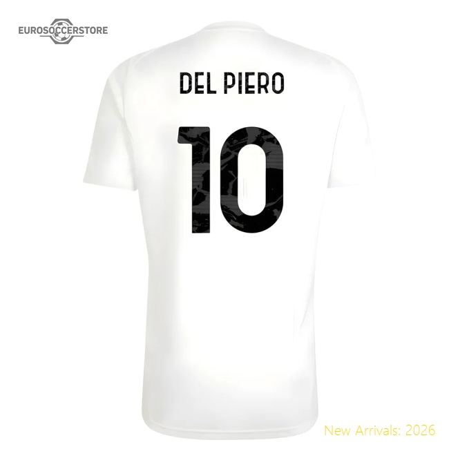 2025-2026 Juventus Training Tee (White) (Del Piero 10)-Football Jersey Hub
