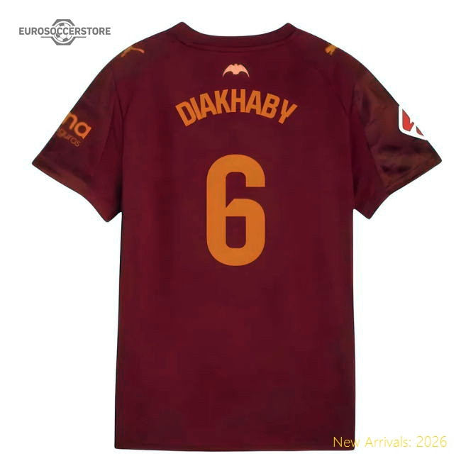 2025-2026 Valencia Away Shirt (Diakhaby 6)-Football Jersey Hub
