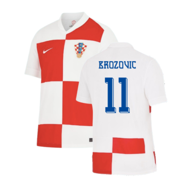 2024-2025 Croatia Home Shirt (Brozovic 11)-Football Jersey Hub
