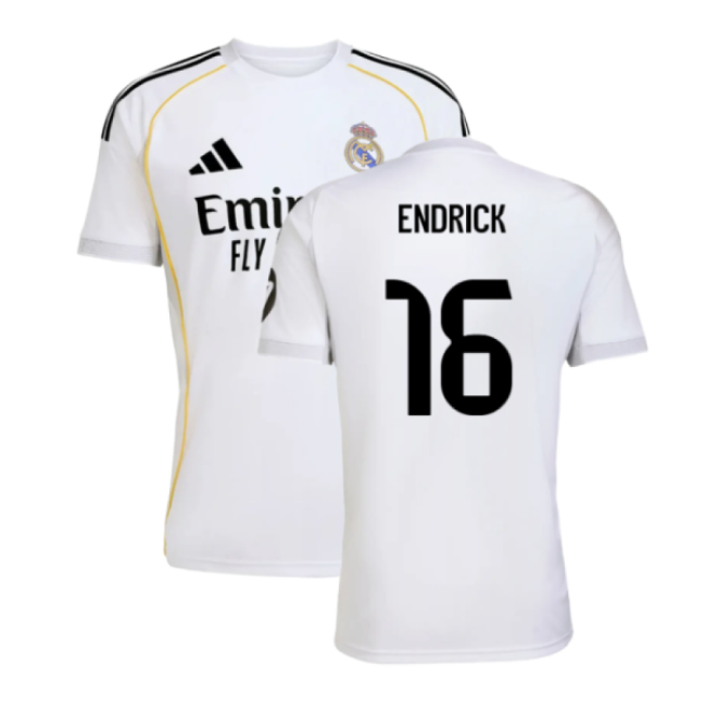 2025-2026 Real Madrid Home Shirt (Endrick 16)-Football Jersey Hub
