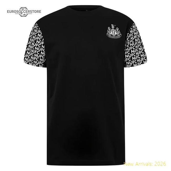 Newcastle Graphic T-Shirt (Black) (Burn 33)-Football Jersey Hub