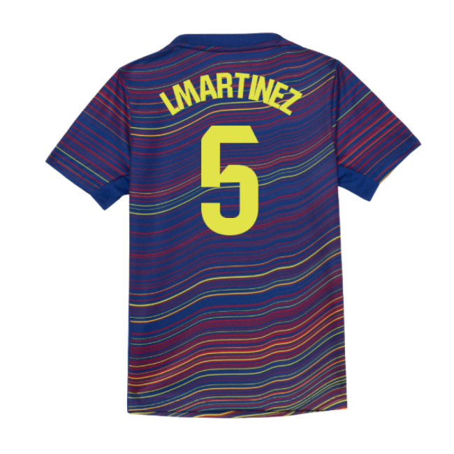 2025-2026 Barcelona Academy Pro Pre Match Shirt (Blue) - Kids (I.Martinez 5)-Football Jersey Hub
