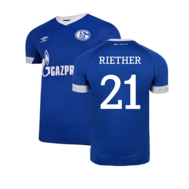 Schalke 2018-19 Home Shirt ((Mint) XXL) (Riether 21)-Football Jersey Hub