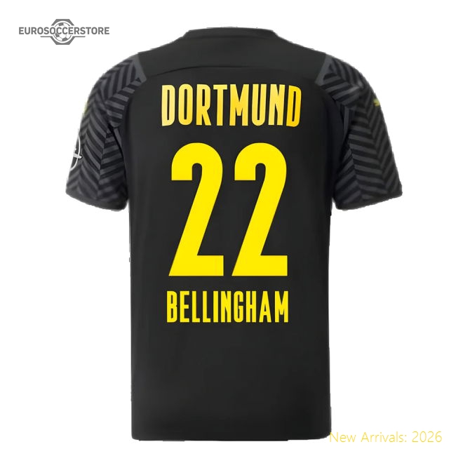 2021-2022 Borussia Dortmund Away Shirt (BELLINGHAM 22)-Football Jersey Hub