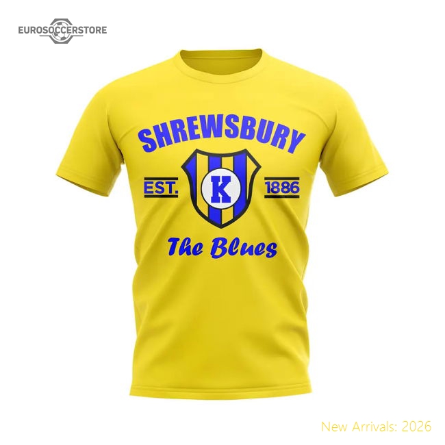 Shrewsbury Established Football T-Shirt (Yellow)-Football Jersey Hub