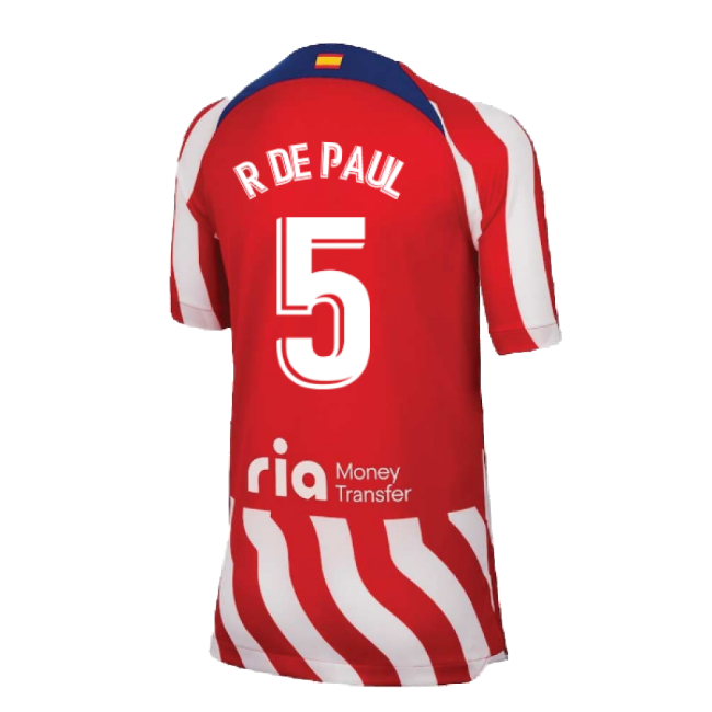 2022-2023 Atletico Madrid Home Shirt (Kids) (R DE PAUL 5)-Football Jersey Hub