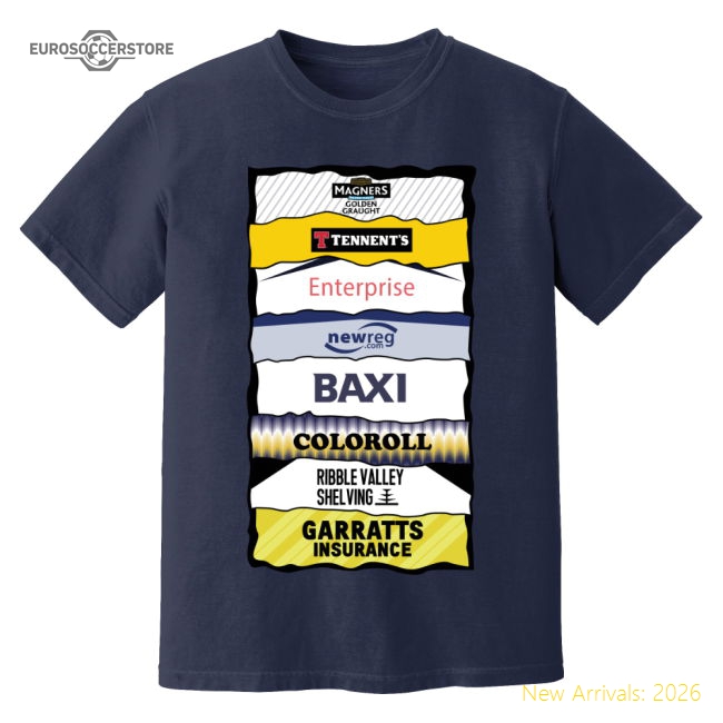 Preston Sponsor History T-Shirt (Navy)-Football Jersey Hub