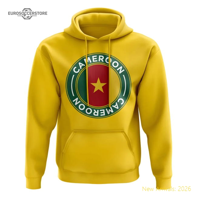 Cameroon Football Badge Hoodie (Yellow)-Football Jersey Hub