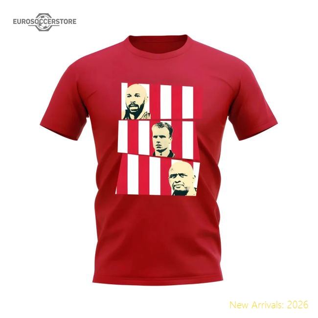 Henry Bergkamp Vieira Arsenal Trio T-Shirt (Red)-Football Jersey Hub
