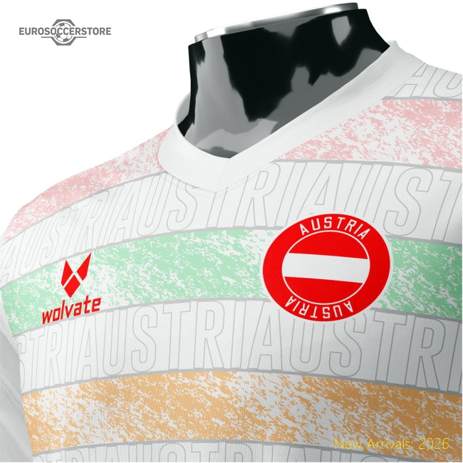 Austria Heritage Football Jersey White (Wolvate) Adult Short Sleeve-Football Jersey Hub