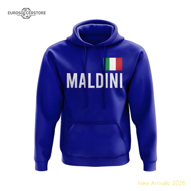 Paolo Maldini Italy Name Hoody (Royal)-Football Jersey Hub