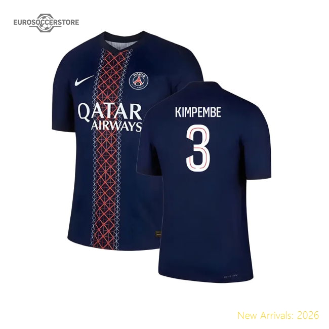 2025-2026 PSG Home Dri-Fit ADV Authentic Shirt (Kimpembe 3)-Football Jersey Hub