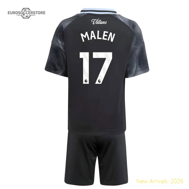 2025-2026 Aston Villa Away Mini Kit (Malen 17)-Football Jersey Hub