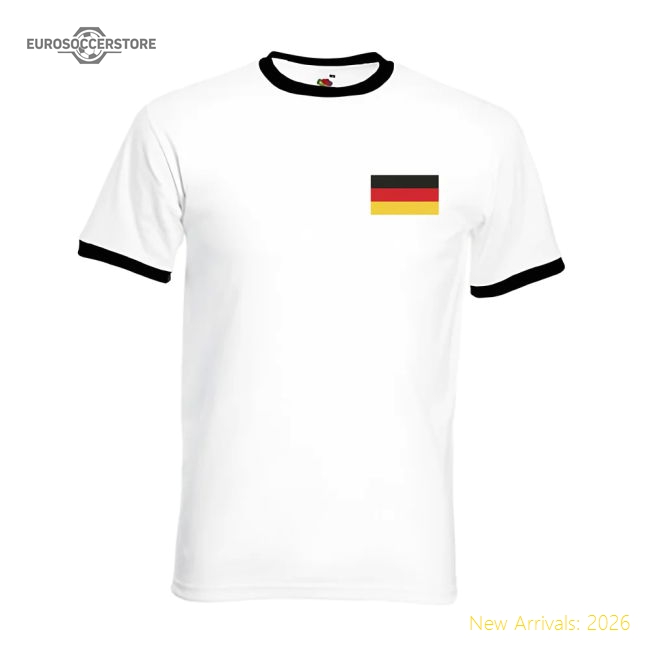 Mesut Ozil Germany Ringer Tee (white-black)-Football Jersey Hub