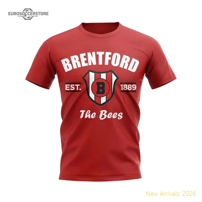 Brentford Established Football T-Shirt (Red)-Football Jersey Hub