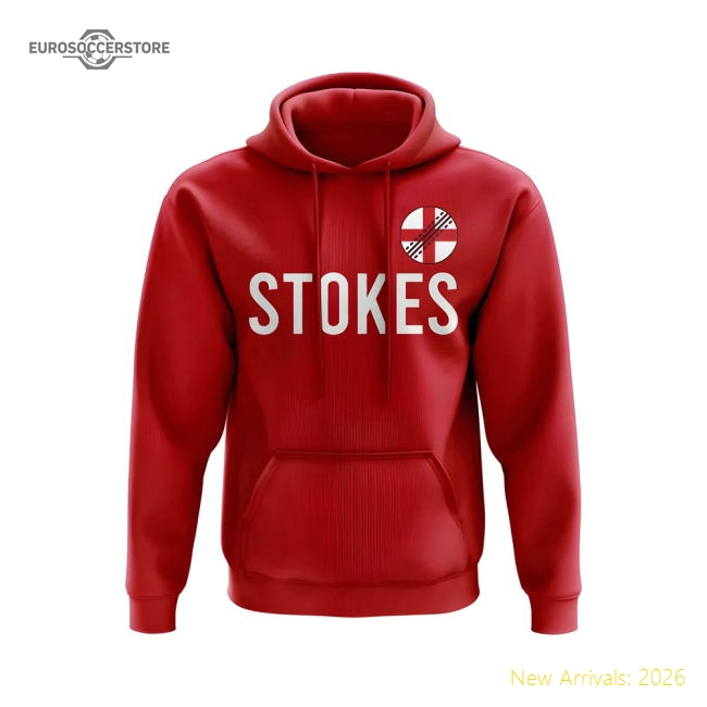 Ben Stokes England Name Hoody (Red)-Football Jersey Hub