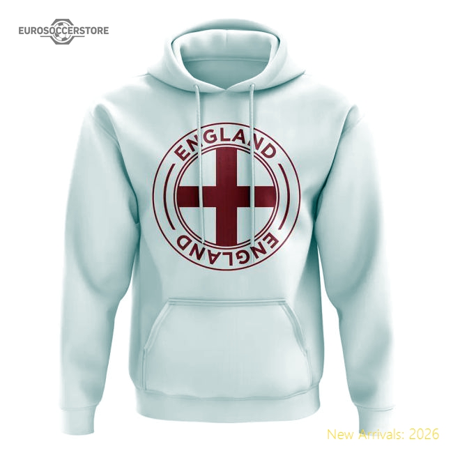 England Football Badge Hoodie (White)-Football Jersey Hub
