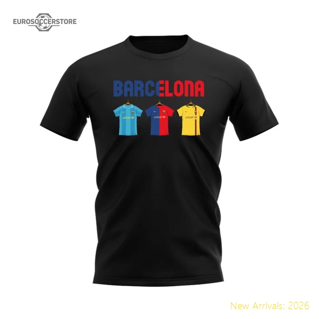 Barcelona 2008-2009 Retro Shirt T-shirt - Text (Black) (D Alves 20)-Football Jersey Hub