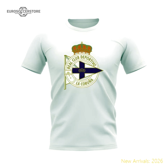 Deportivo Badge T-Shirt (White)-Football Jersey Hub