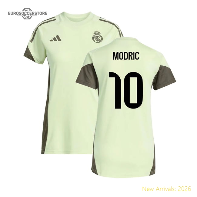 2025-2026 Real Madrid Training Jersey (Almost Lime) - Womens (Modric 10)-Football Jersey Hub