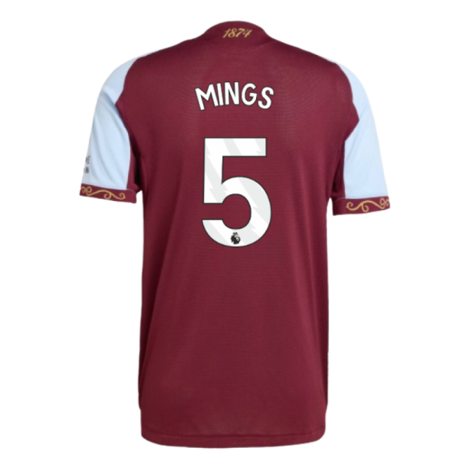 2025-2026 Aston Villa Authentic Home Shirt (Mings 5)-Football Jersey Hub