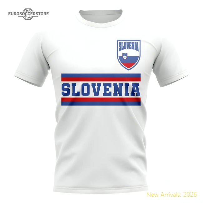 Slovenia Core Football Country T-Shirt (White)-Football Jersey Hub