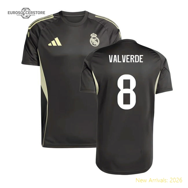 2025-2026 Real Madrid Training Jersey (Utility Grey) (Valverde 8)-Football Jersey Hub