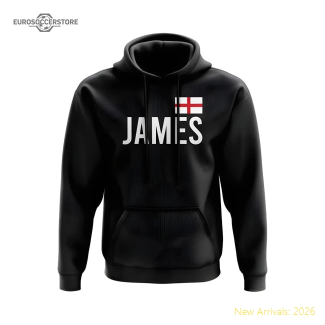 Lauren James England Name Hoody (Black)-Football Jersey Hub