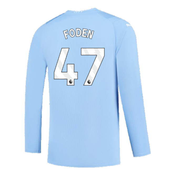 Manchester City 2023-2024 Puma Home Long Sleeved Shirt (S) (Good) (FODEN 47)-Football Jersey Hub