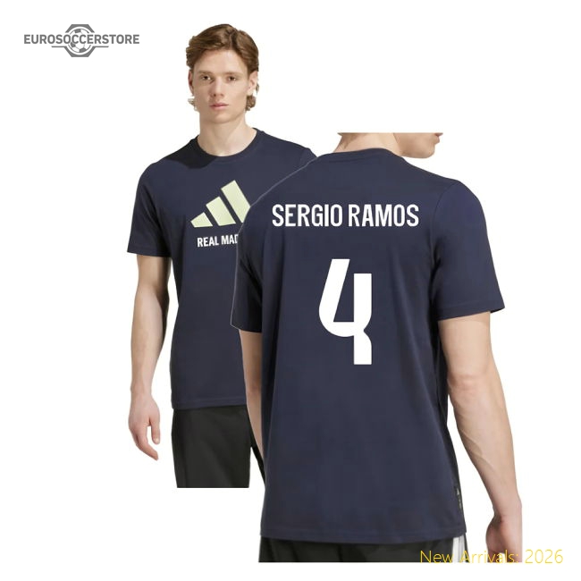 2025-2026 Real Madrid Seasonal Graphic Tee (Legend Ink) (Sergio Ramos 4)-Football Jersey Hub