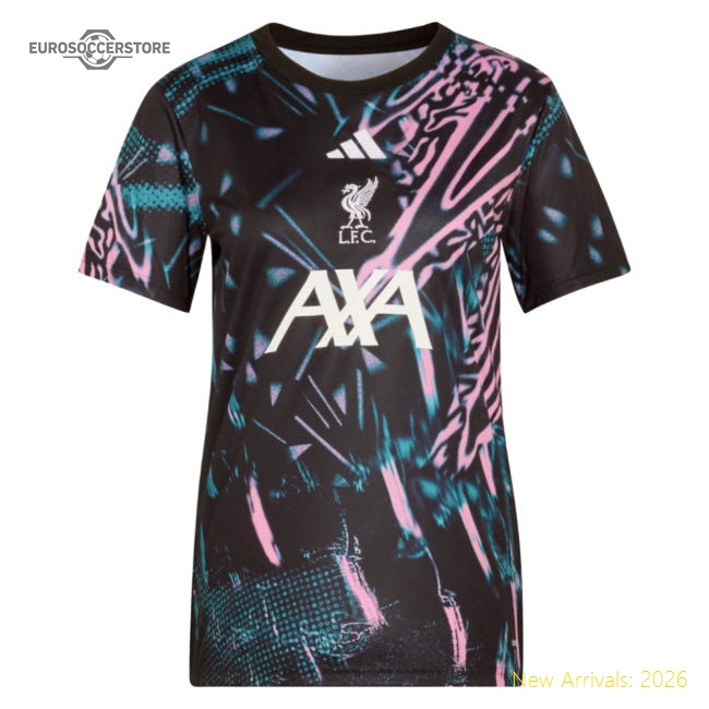 2025-2026 Liverpool Pre Match Shirt (Black) - Womens-Football Jersey Hub