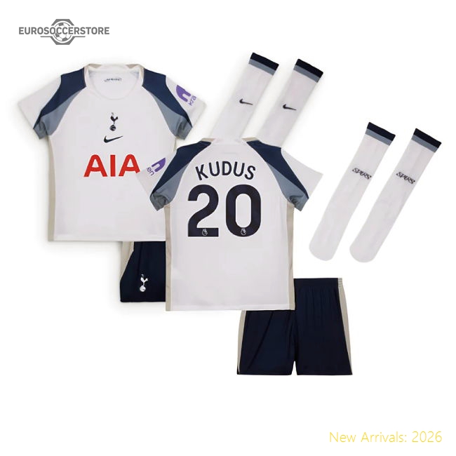 2025-2026 Tottenham Home Little Kids Mini Kit (Kudus 20)-Football Jersey Hub