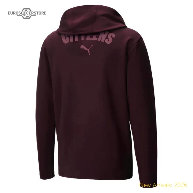 2024-2025 Man City Casuals Hooded Jacket (Dark Jasper)-Football Jersey Hub