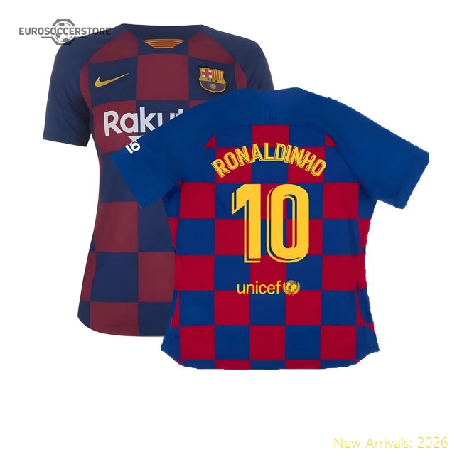 Barcelona 2019-20 Womens Home Shirt (Vaporkit) ((Excellent) S) (RONALDINHO 10)-Football Jersey Hub