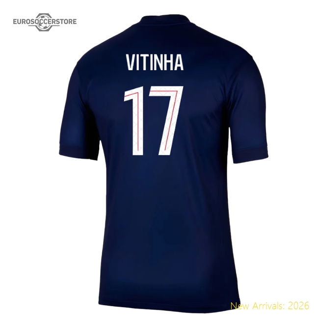 2025-2026 PSG Paris Saint Germain Home Shirt (Vitinha 17)-Football Jersey Hub