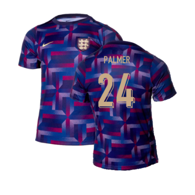 2024-2025 England Academy Pro Pre-Match Shirt (Purple Ink) (Palmer 24)-Football Jersey Hub
