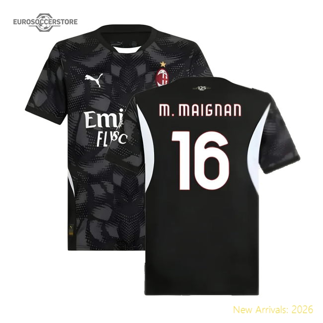 2024-2025 AC Milan Home Goalkeeper Shirt (Black) (M. MAIGNAN 16)-Football Jersey Hub