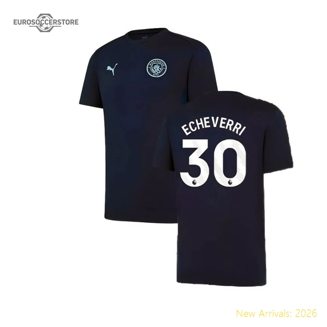 2024-2025 Man City Training Shirt (Inky Blue) - Kids (Echeverri 30)-Football Jersey Hub