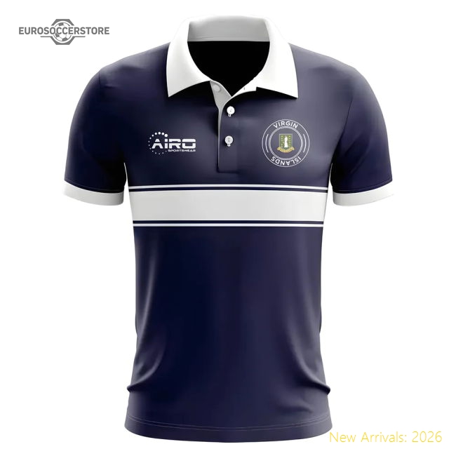 Virgin Islands Concept Stripe Polo Shirt (Navy)-Football Jersey Hub