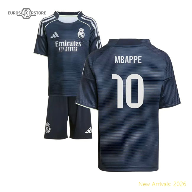 2025-2026 Real Madrid Away Mini Kit (Mbappe 10)-Football Jersey Hub