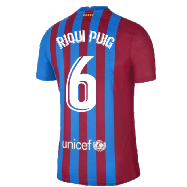 2021-2022 Barcelona Vapor Match Home Shirt (RIQUI PUIG 6)-Football Jersey Hub