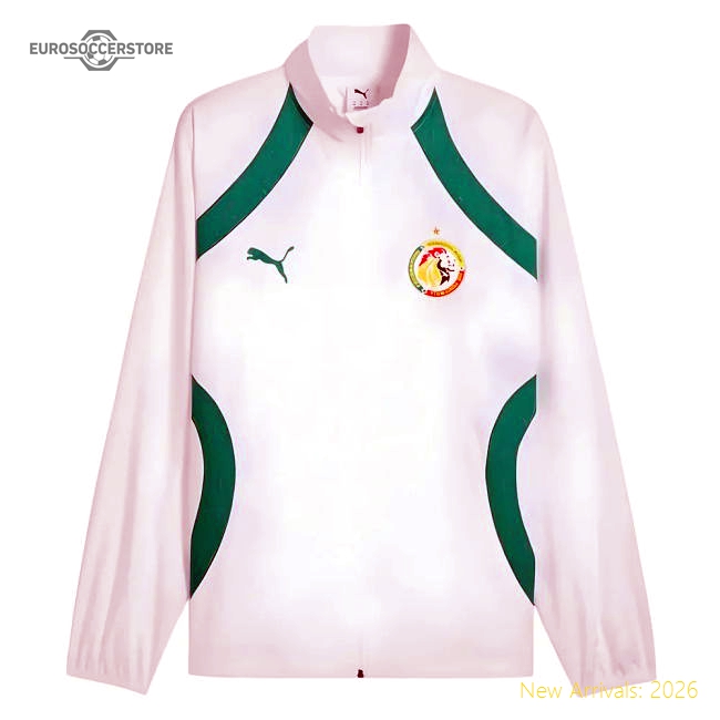2024-2025 Senegal Prematch Woven Jacket (White)-Football Jersey Hub