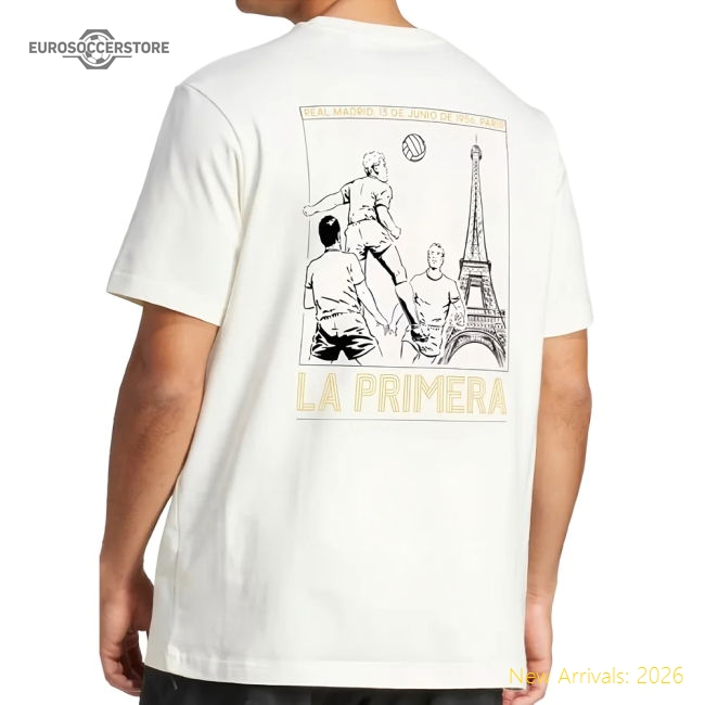 2024-2025 Real Madrid UCL Heavy Cotton Tee (Off White)-Football Jersey Hub