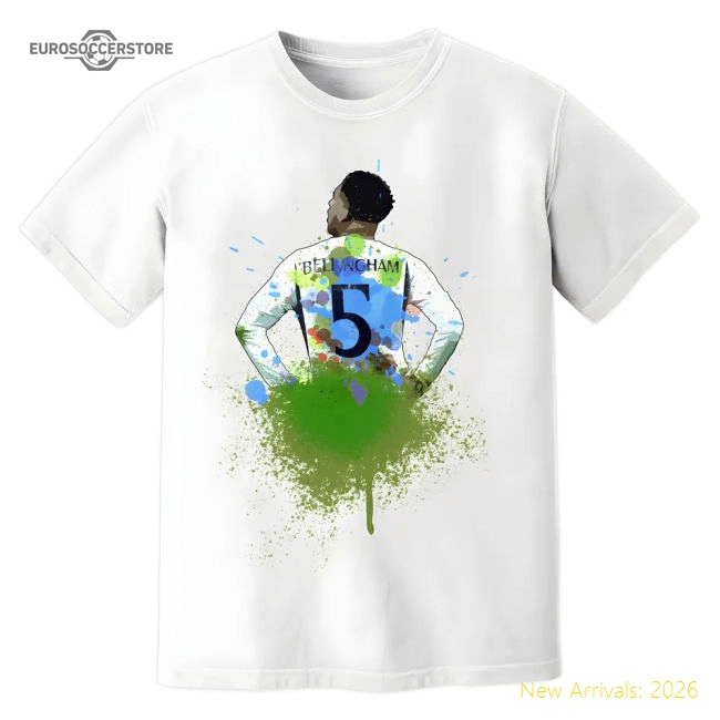 Jude Bellingham Real Madrid Art T-Shirt (White)-Football Jersey Hub