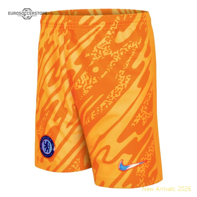 2024-2025 Chelsea Home Goalkeeper Shorts (Orange) - Kids-Football Jersey Hub