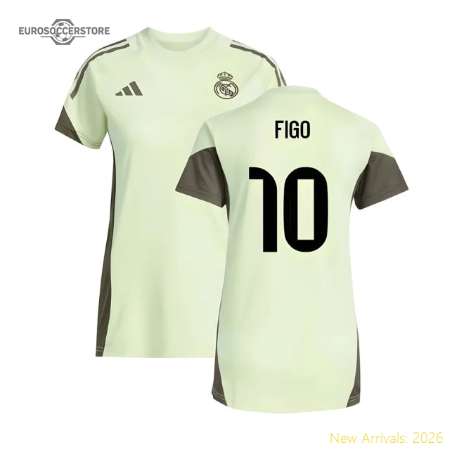 2025-2026 Real Madrid Training Jersey (Almost Lime) - Womens (Figo 10)-Football Jersey Hub