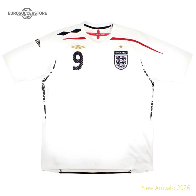 England 2007-09 Home Shirt (XL) Rooney #9 (Excellent)-Football Jersey Hub