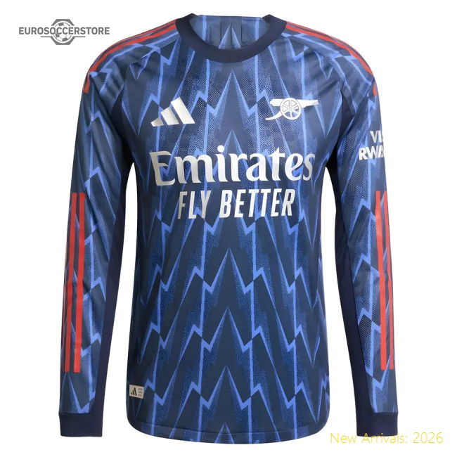 2025-2026 Arsenal Authentic Long Sleeve Away Shirt-Football Jersey Hub