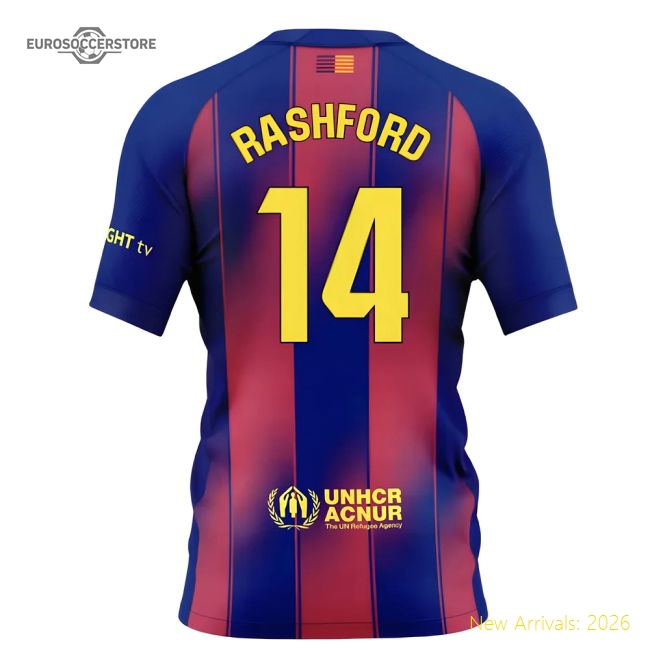 2025-2026 Barcelona Home Shirt (Kids) (Rashford 14)-Football Jersey Hub
